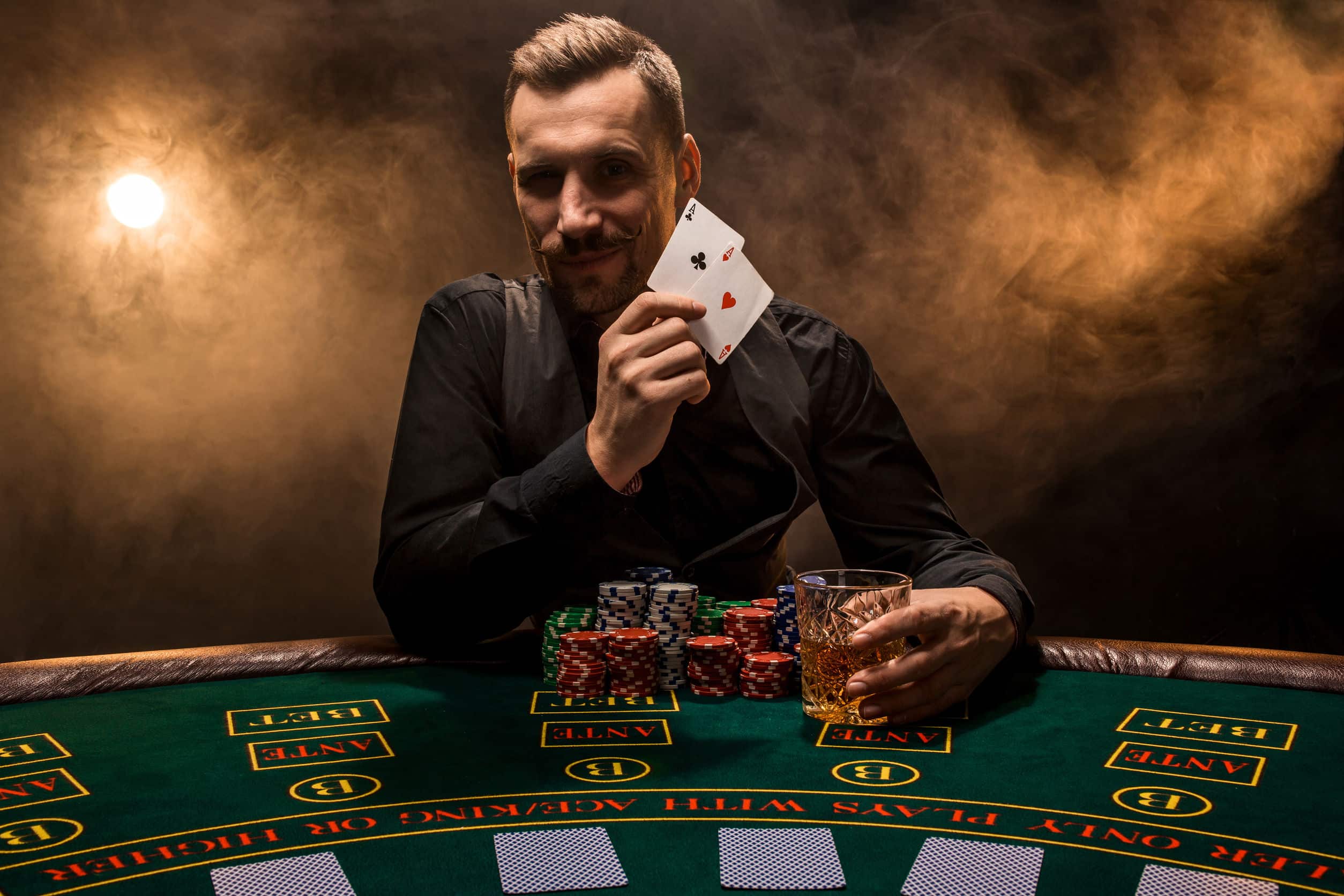 man playing blackjack